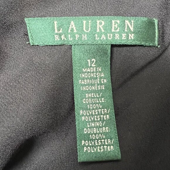 Lauren Ralph Lauren Ruffled Floral Georgette Skirt Size 12 Black Multi Floral - Picture 12 of 15